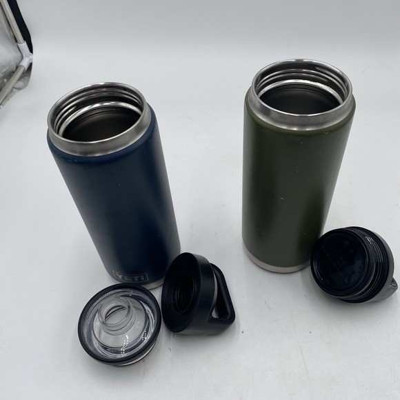 Lot Of 2 YETI Rambler Water Bottle Green Blue 26oz Insulated SEE PICS - Picture 15 of 16